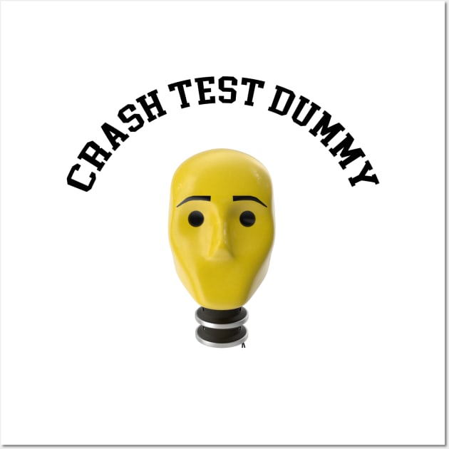 Crash Test Dummy Yellow Head with Safety Mark Background Wall Art by ActivLife